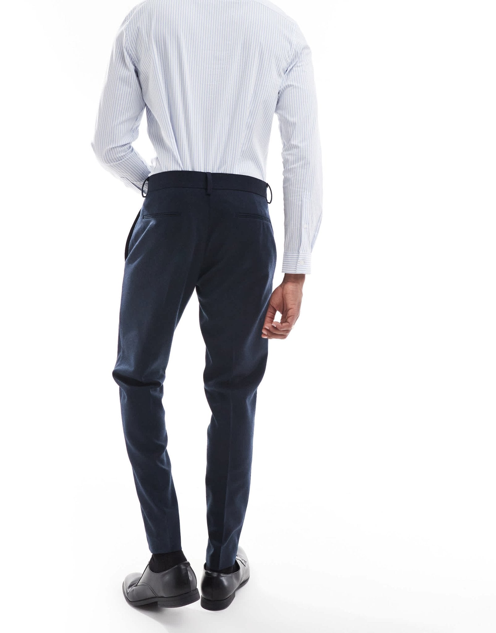 ASOS DESIGN skinny suit trousers with wool in blue barleyweave - ASOS Sample Sale EU Store