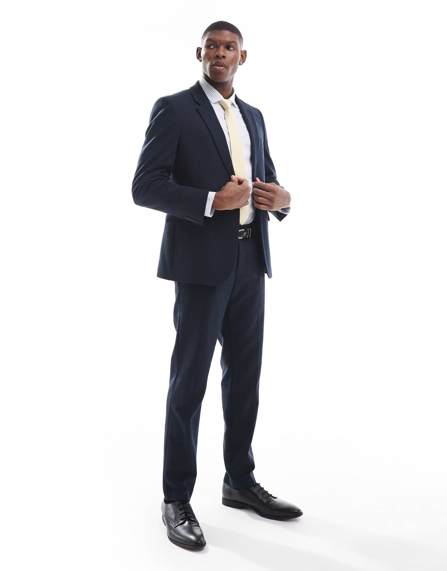 ASOS DESIGN skinny suit trousers with wool in blue barleyweave - ASOS Sample Sale EU Store