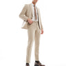 ASOS DESIGN skinny suit trousers with wool in camel barleyweave