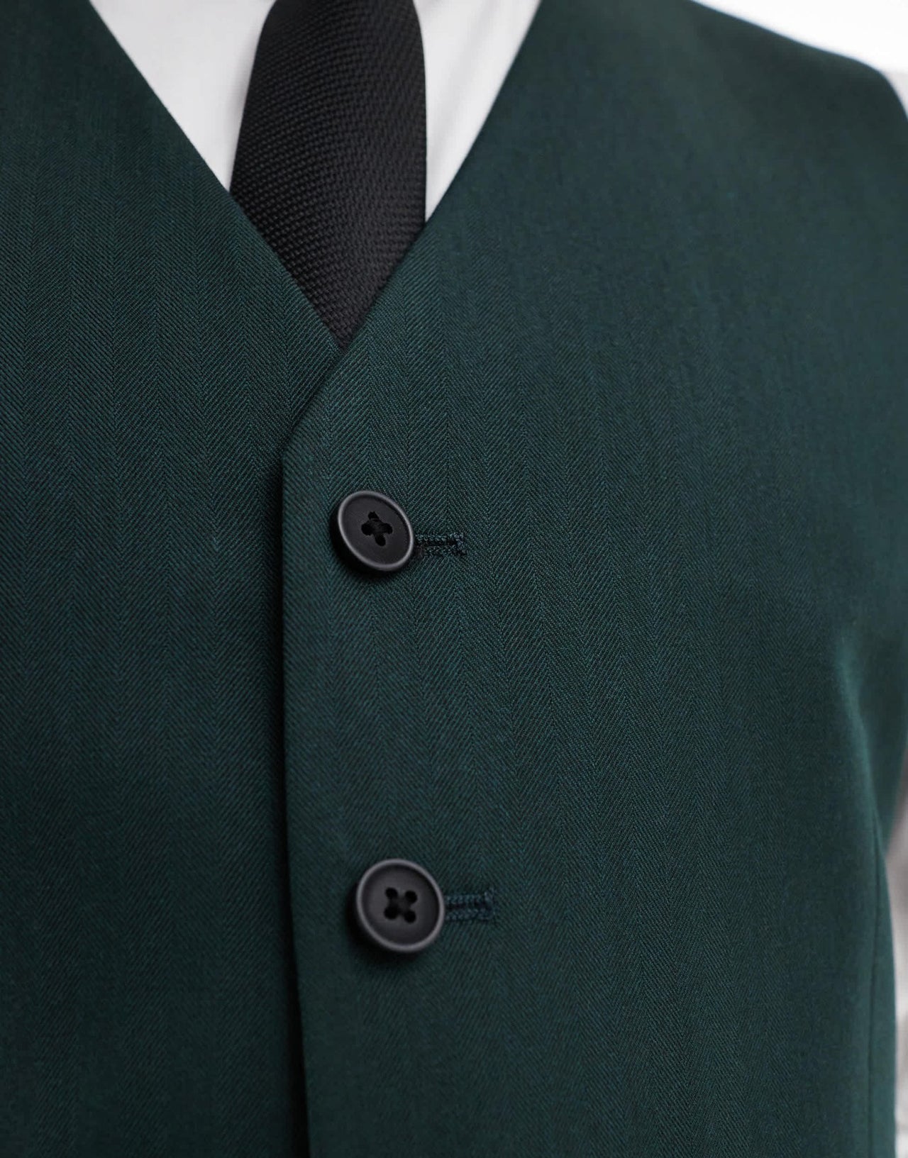 ASOS DESIGN skinny suit waistcoat in dark green herringbone - ASOS Sample Sale EU Store