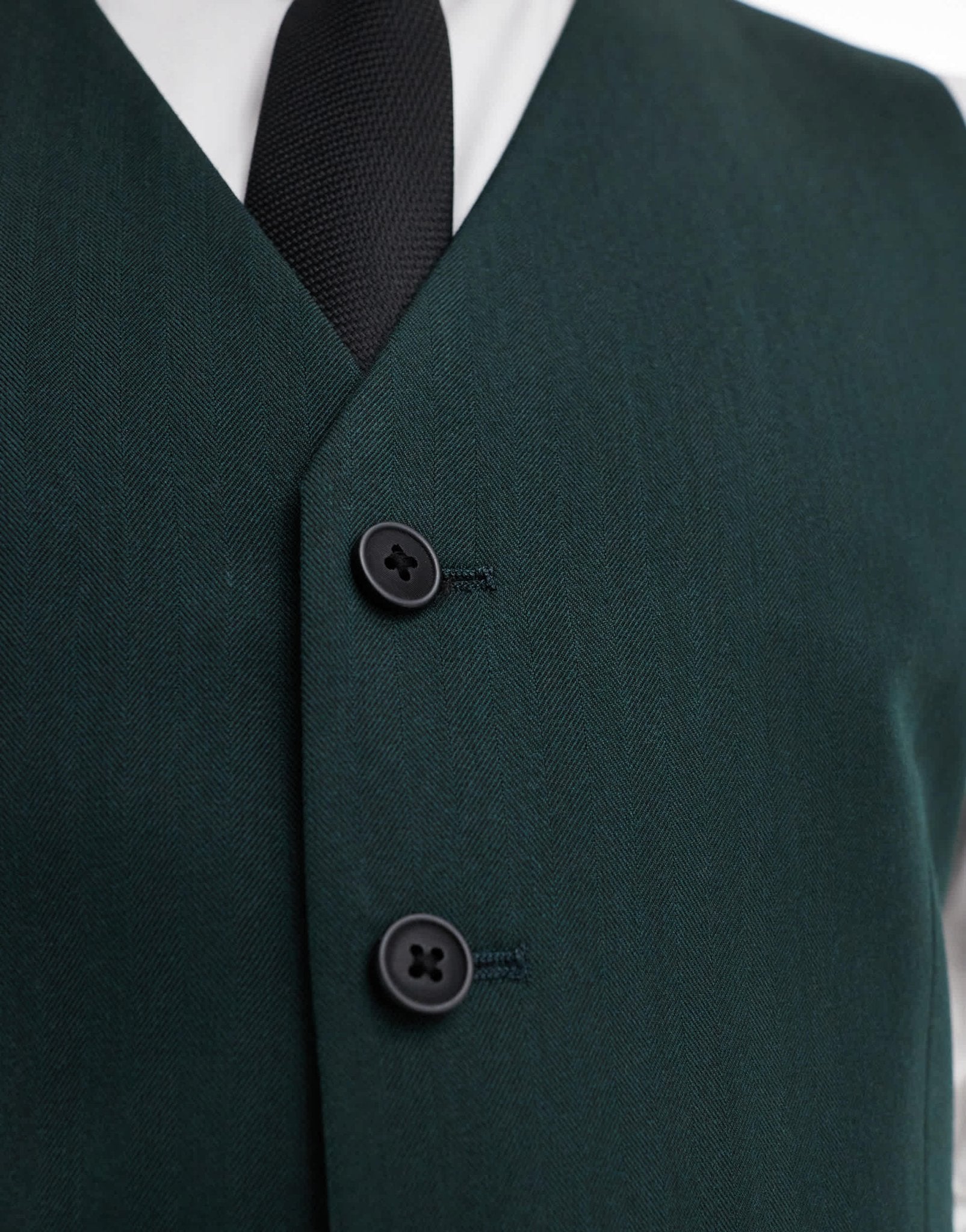 ASOS DESIGN skinny suit waistcoat in dark green herringbone - ASOS Sample Sale EU Store