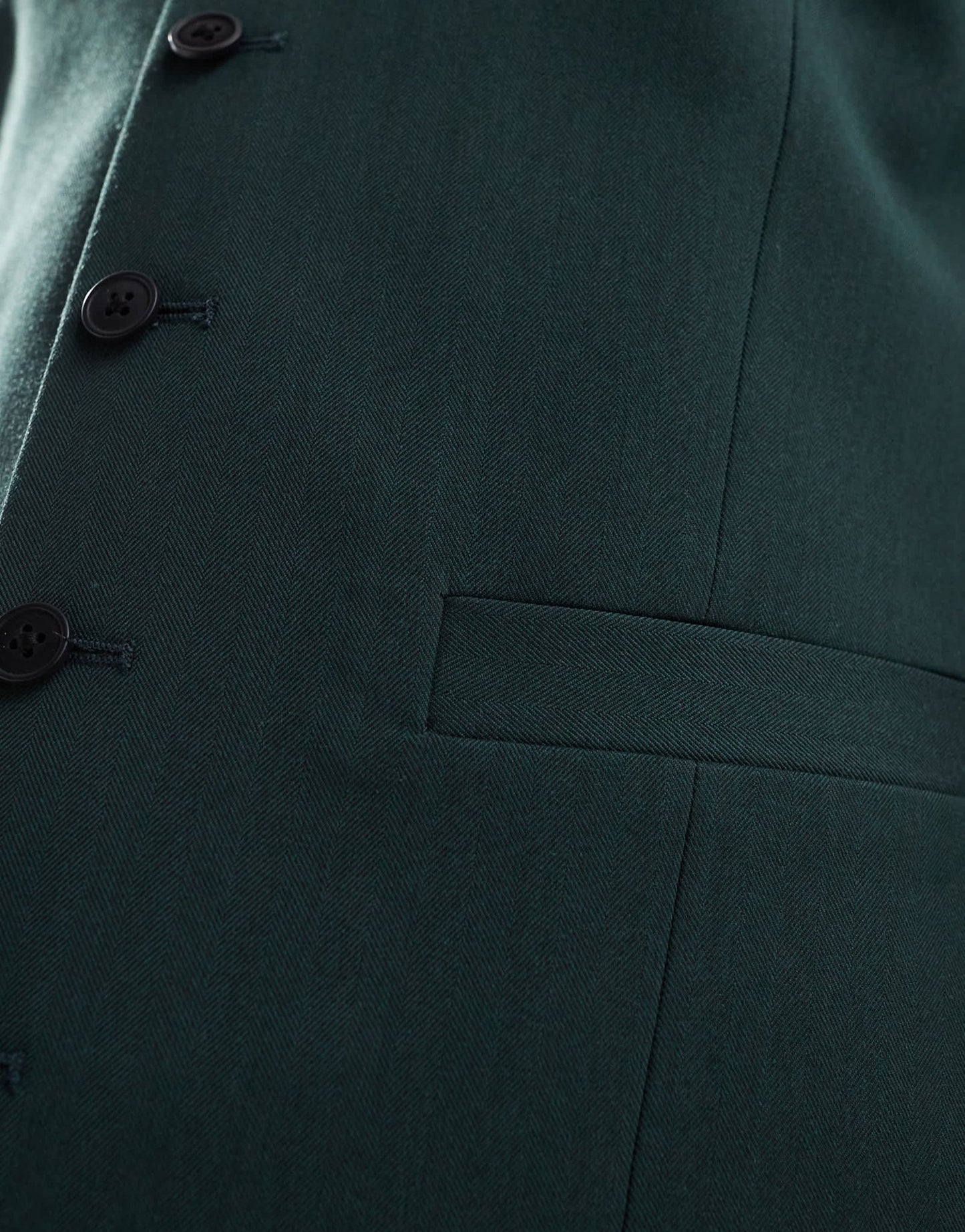 ASOS DESIGN skinny suit waistcoat in dark green herringbone - ASOS Sample Sale EU Store