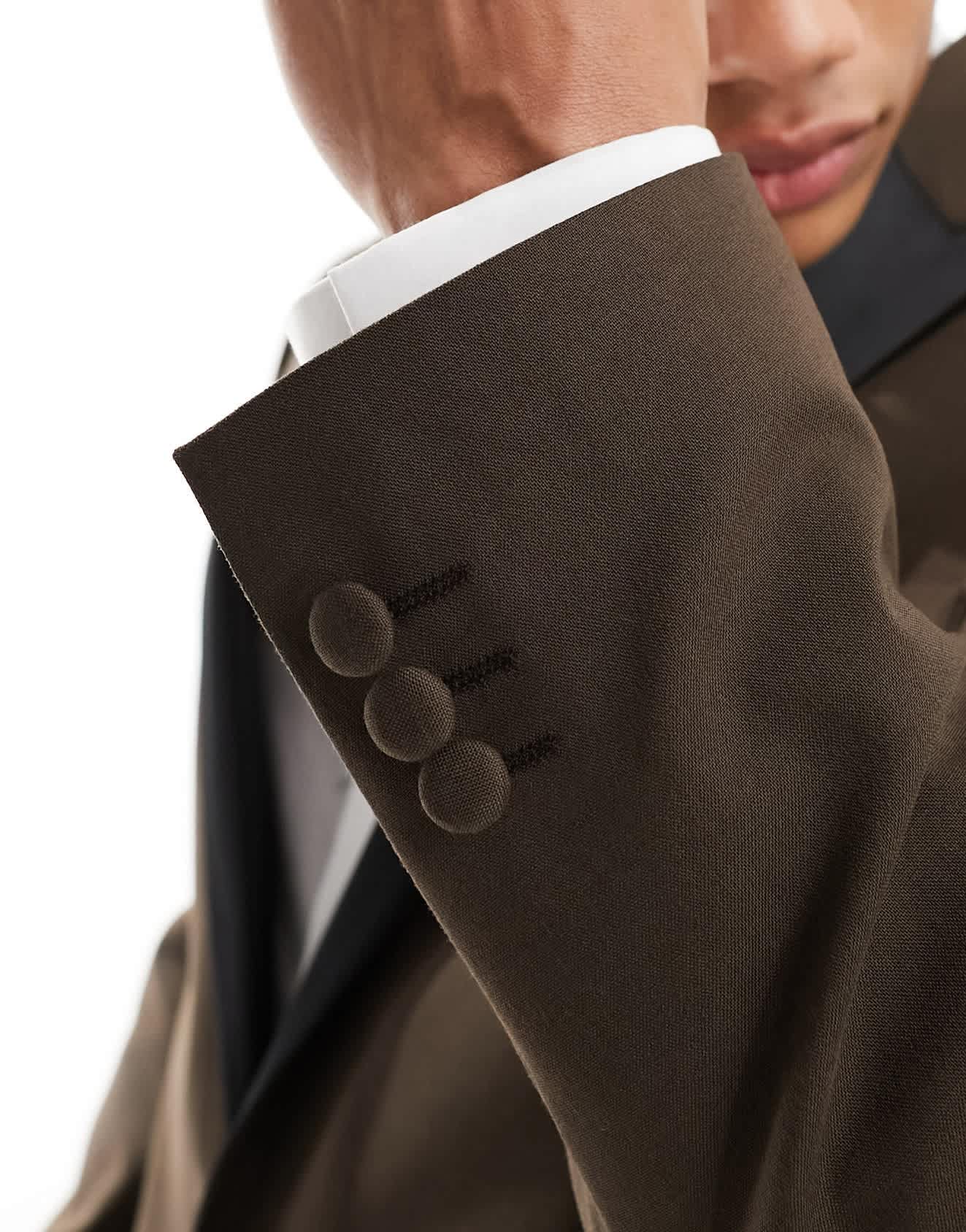 ASOS DESIGN skinny tuxedo suit jacket in brown - ASOS Sample Sale EU Store