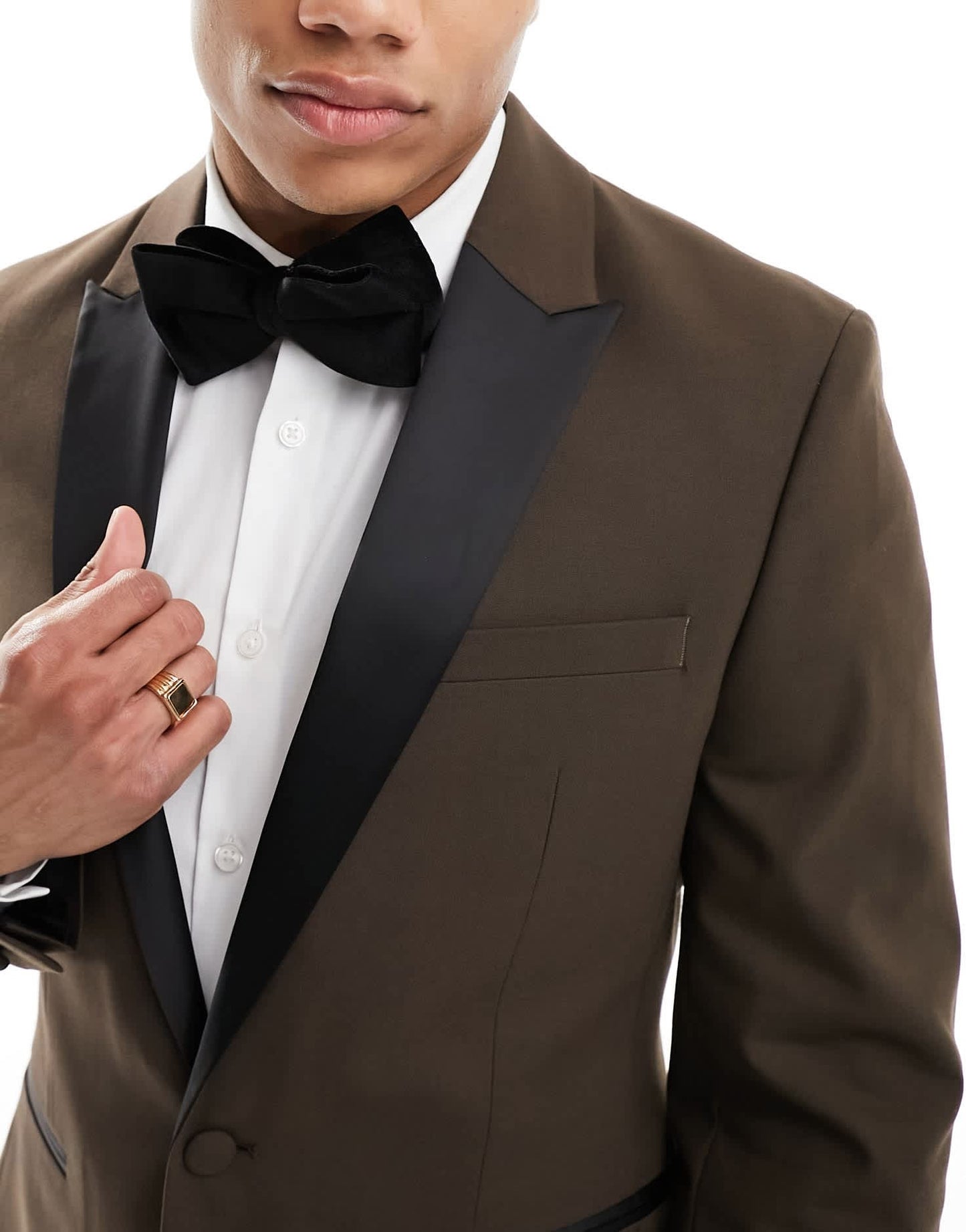 ASOS DESIGN skinny tuxedo suit jacket in brown - ASOS Sample Sale EU Store