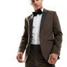 ASOS DESIGN skinny tuxedo suit jacket in brown