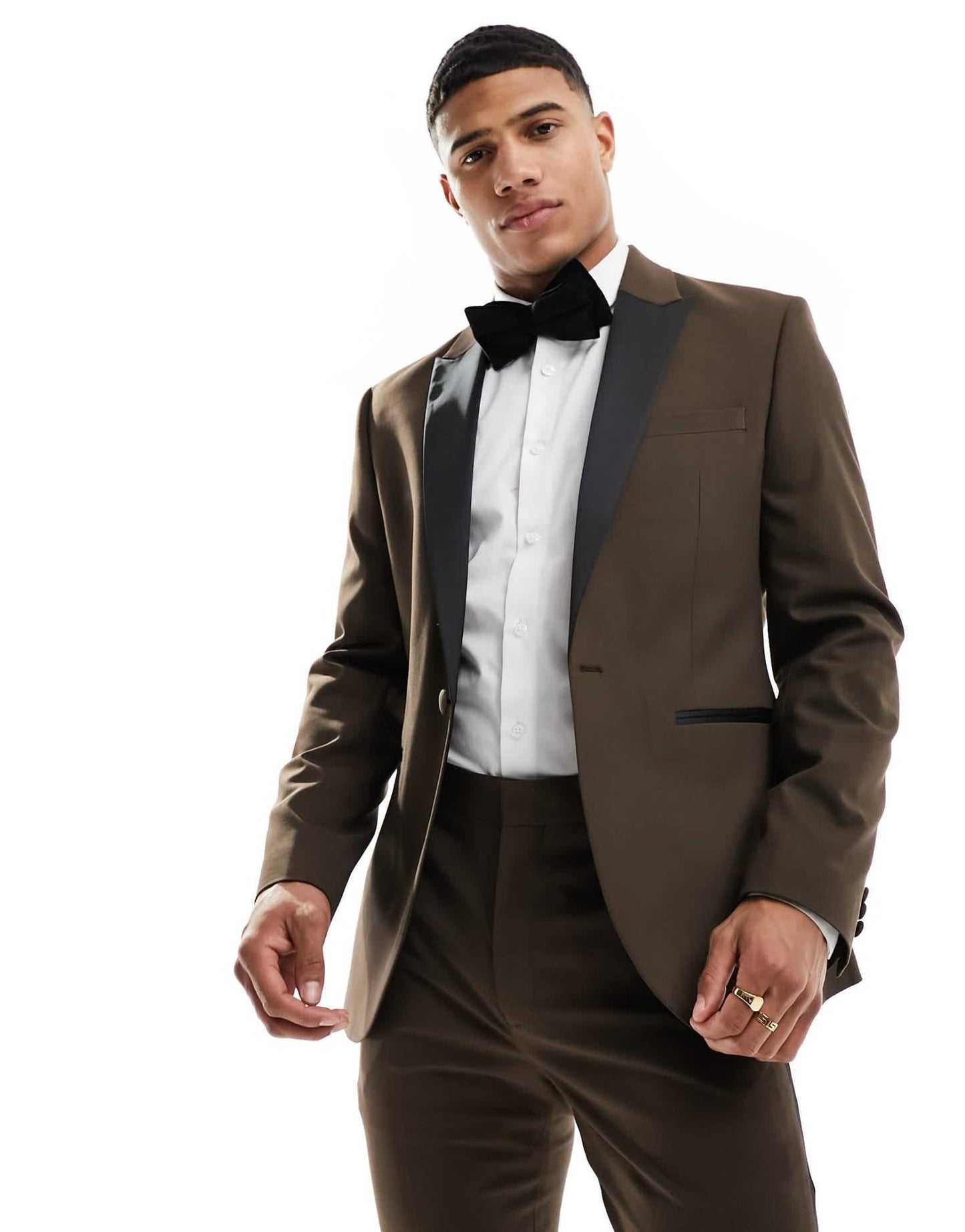 ASOS DESIGN skinny tuxedo suit jacket in brown - ASOS Sample Sale EU Store