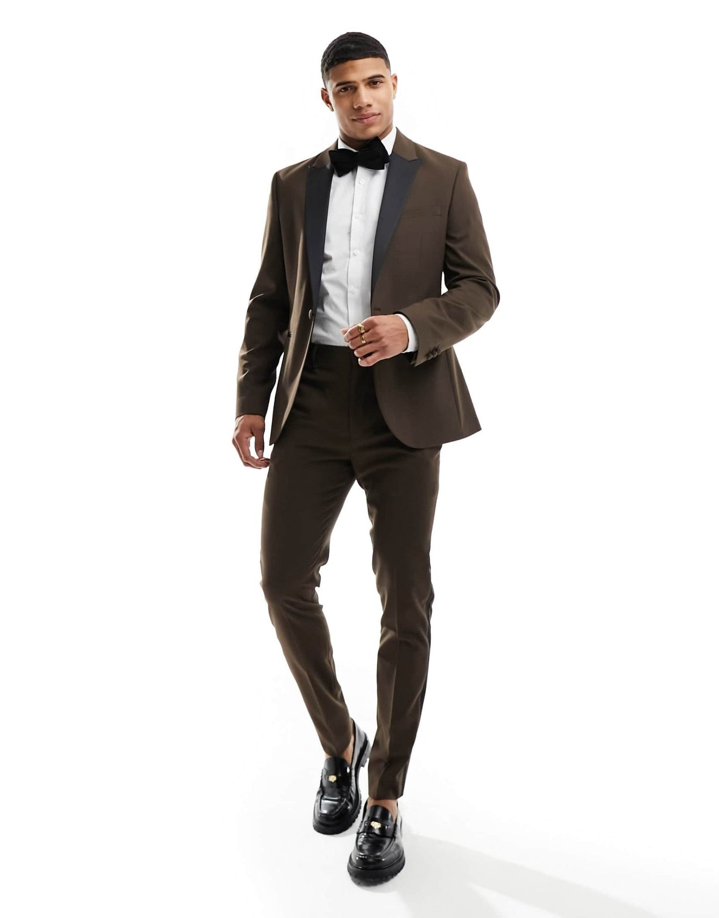 ASOS DESIGN skinny tuxedo suit jacket in brown - ASOS Sample Sale EU Store