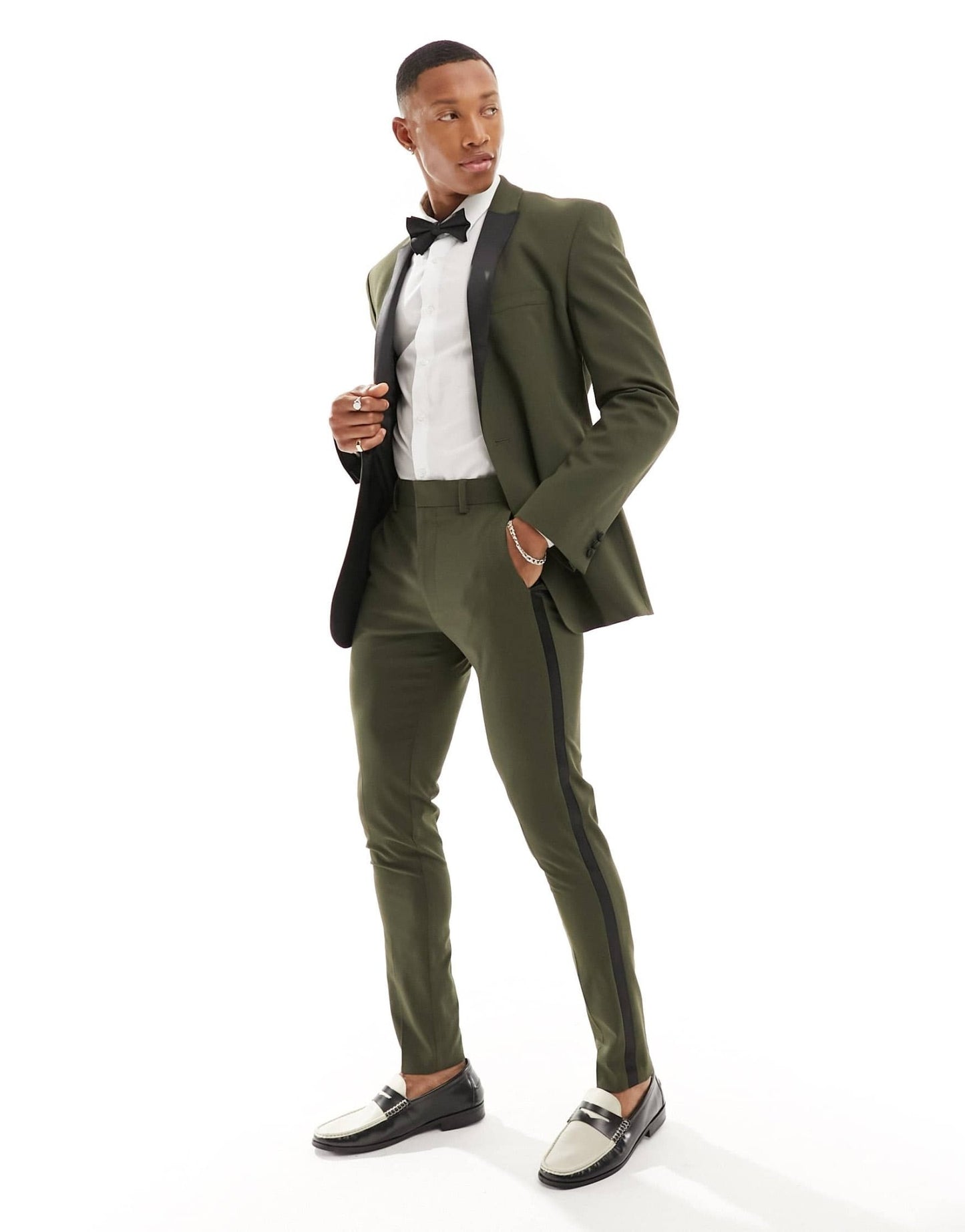 ASOS DESIGN skinny tuxedo suit jacket in green - ASOS Sample Sale EU Store