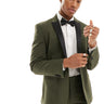 ASOS DESIGN skinny tuxedo suit jacket in green