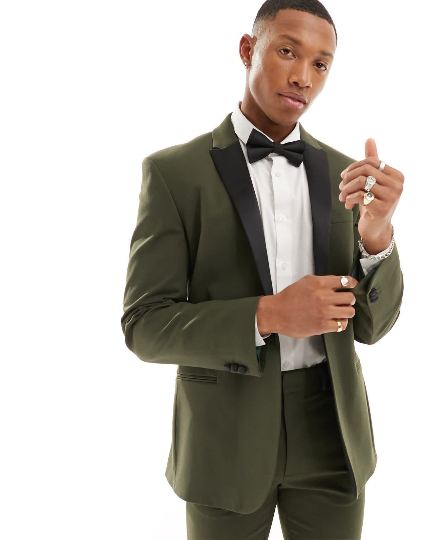 ASOS DESIGN skinny tuxedo suit jacket in green - ASOS Sample Sale EU Store