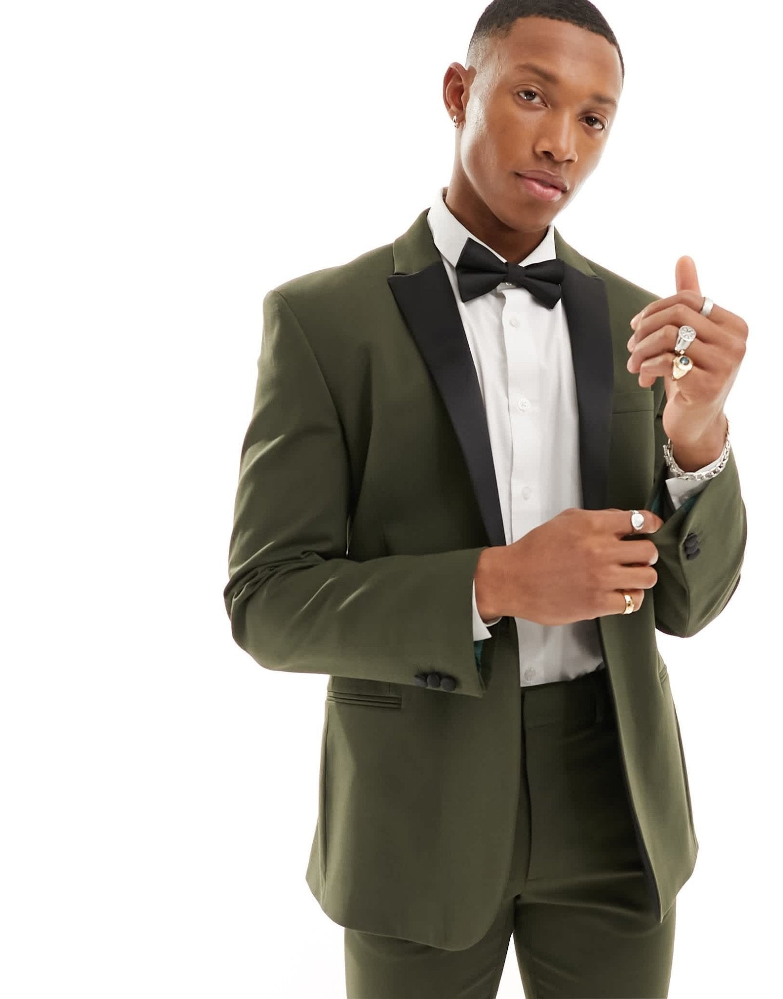 ASOS DESIGN skinny tuxedo suit jacket in green - ASOS Sample Sale EU Store