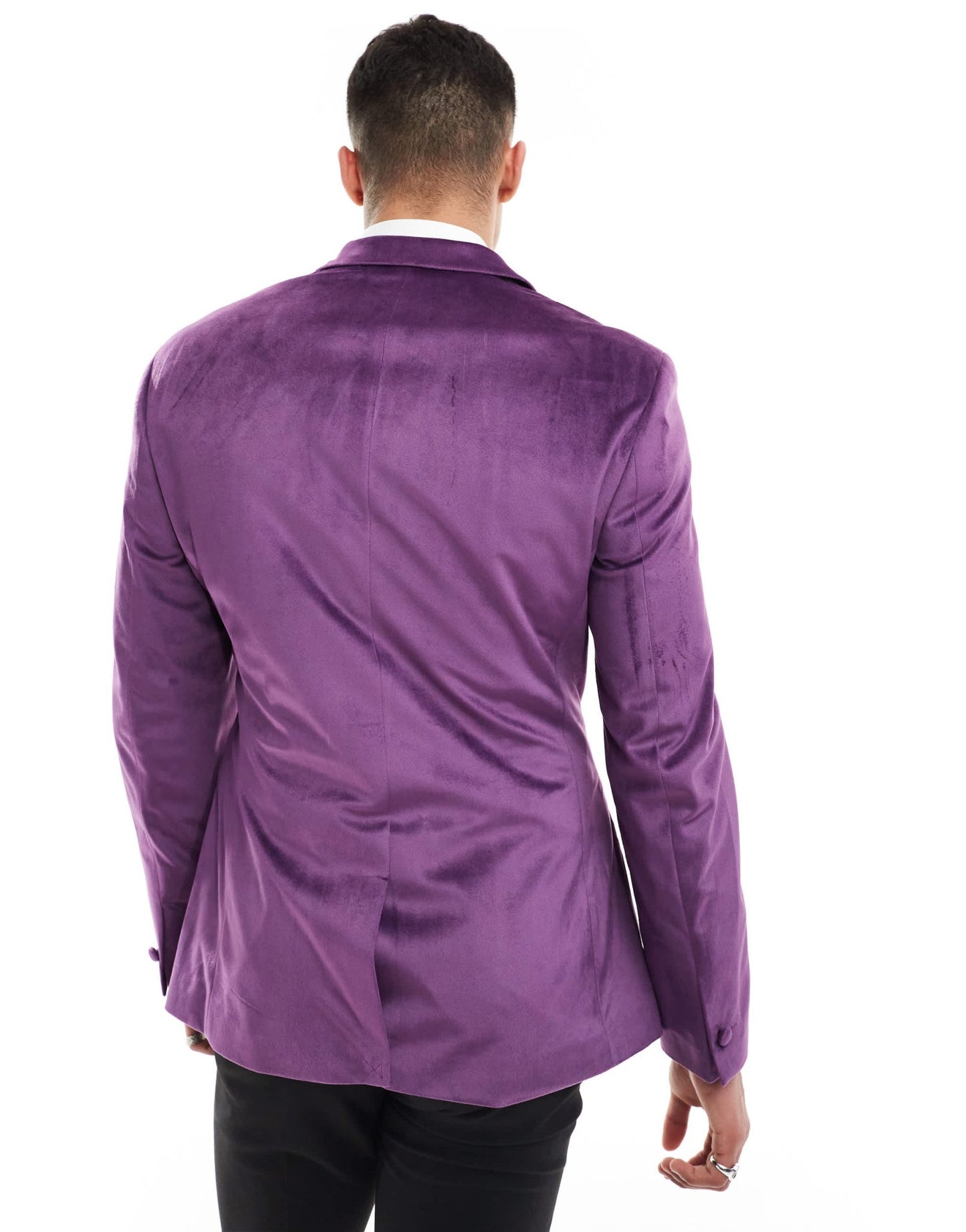 ASOS DESIGN skinny tuxedo suit jacket in purple velvet - ASOS Sample Sale EU Store