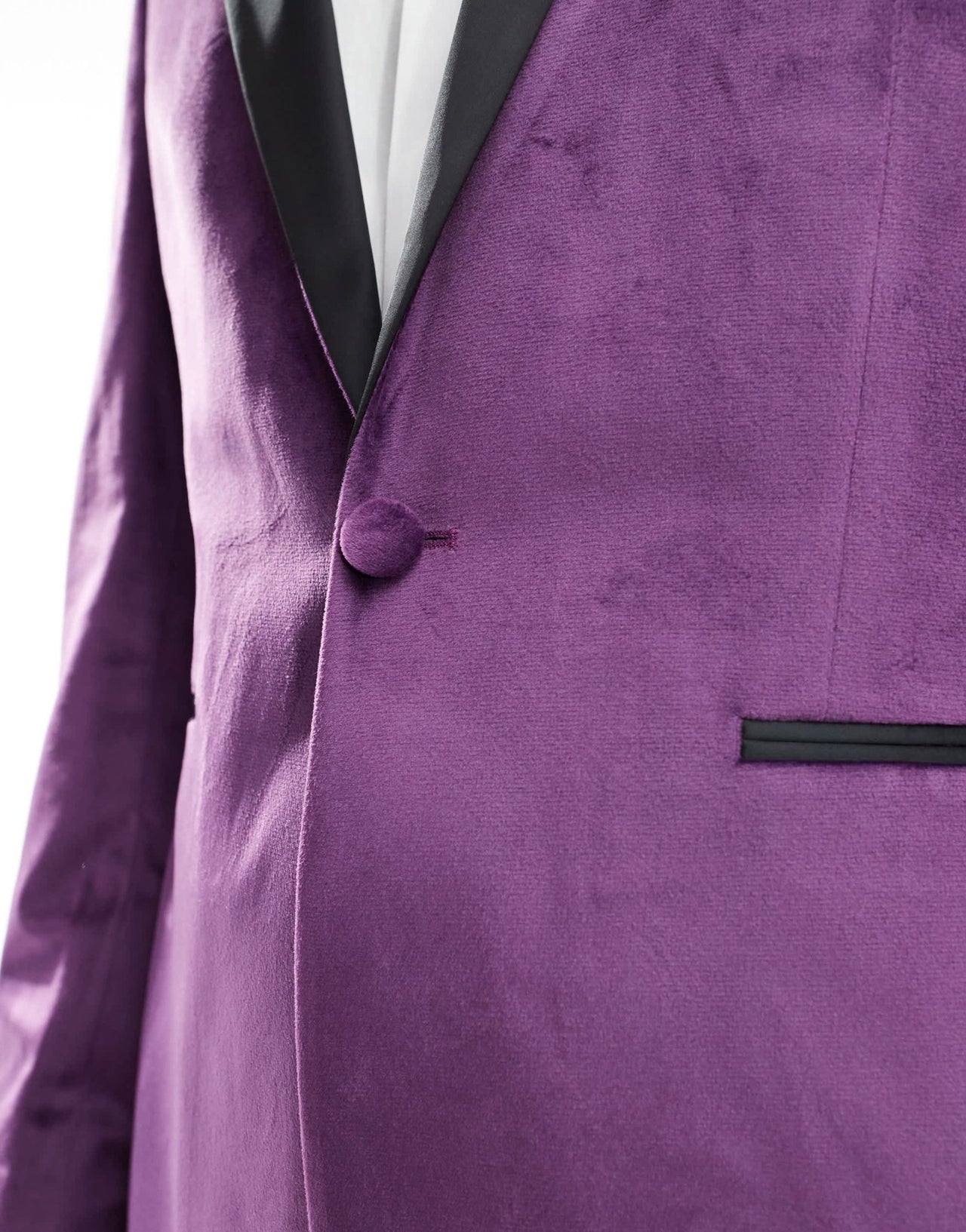 ASOS DESIGN skinny tuxedo suit jacket in purple velvet - ASOS Sample Sale EU Store