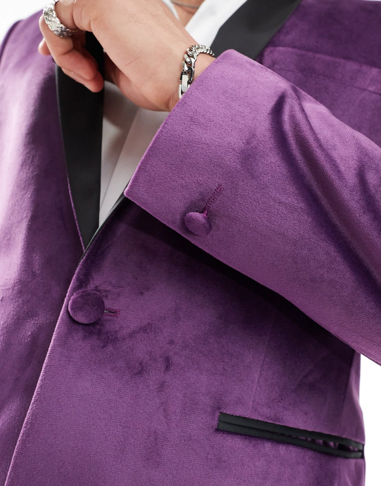 ASOS DESIGN skinny tuxedo suit jacket in purple velvet - ASOS Sample Sale EU Store
