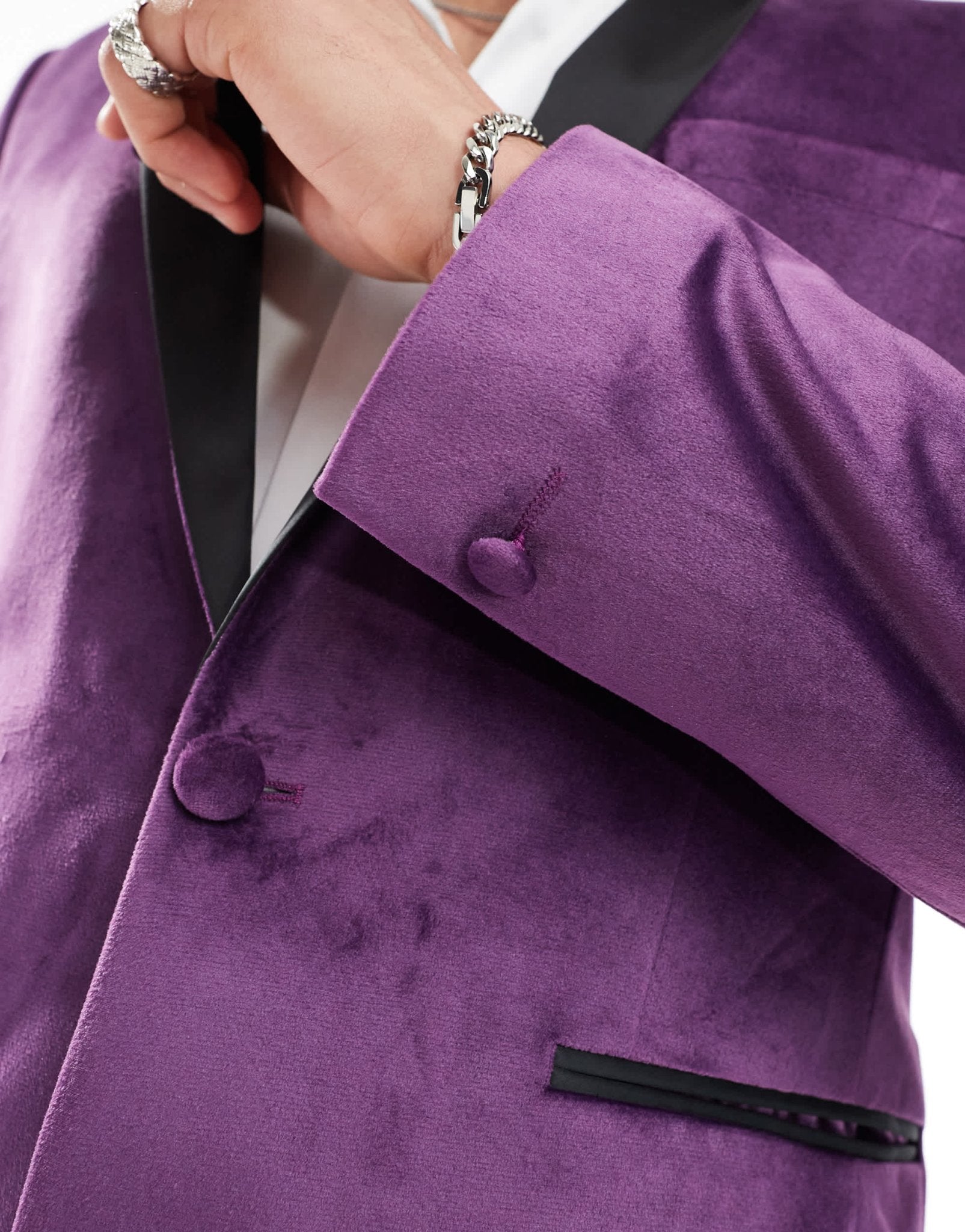 ASOS DESIGN skinny tuxedo suit jacket in purple velvet - ASOS Sample Sale EU Store