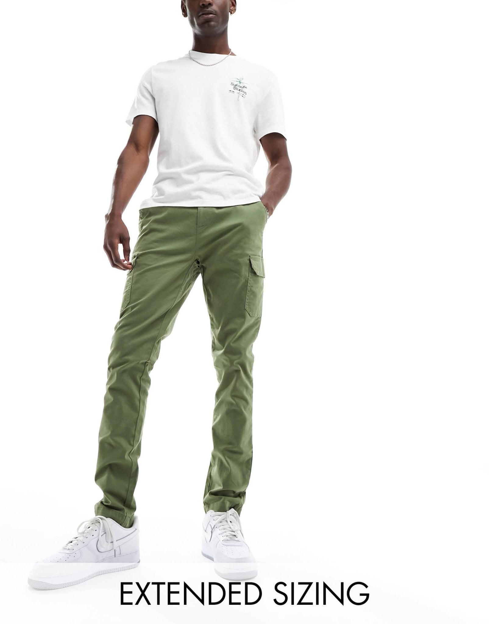 ASOS DESIGN skinny washed cargos in khaki - ASOS Sample Sale EU Store
