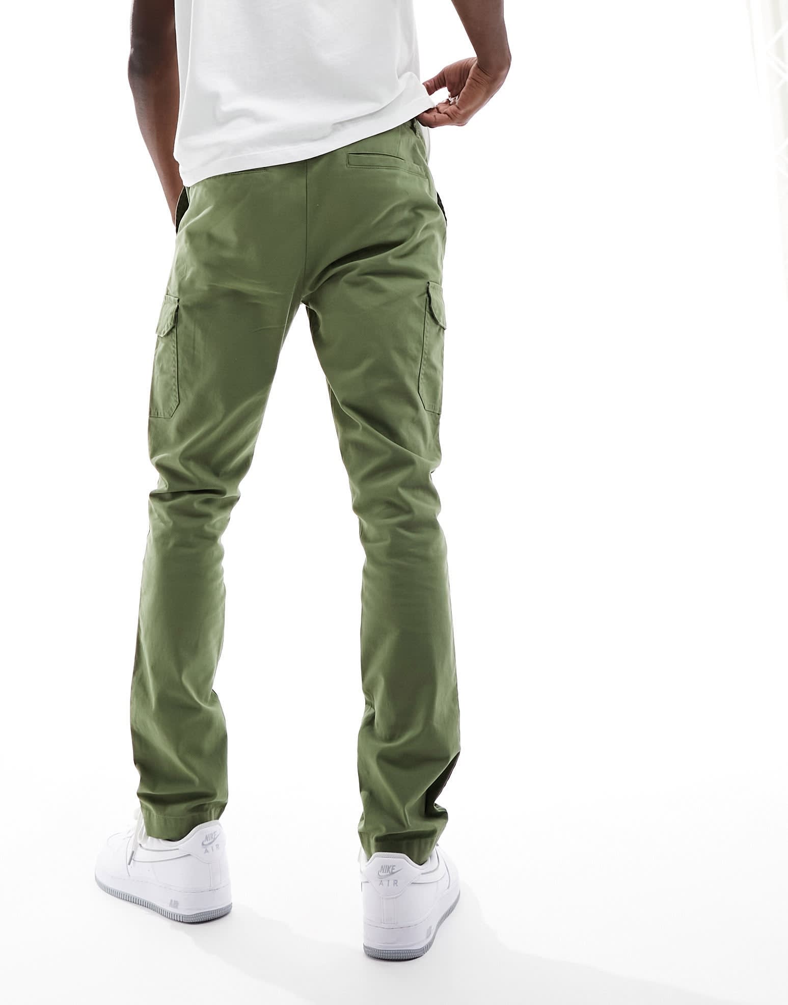 ASOS DESIGN skinny washed cargos in khaki - ASOS Sample Sale EU Store