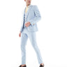 Chaqueta de traje skinny de boda ASOS DESIGN en textura azul
