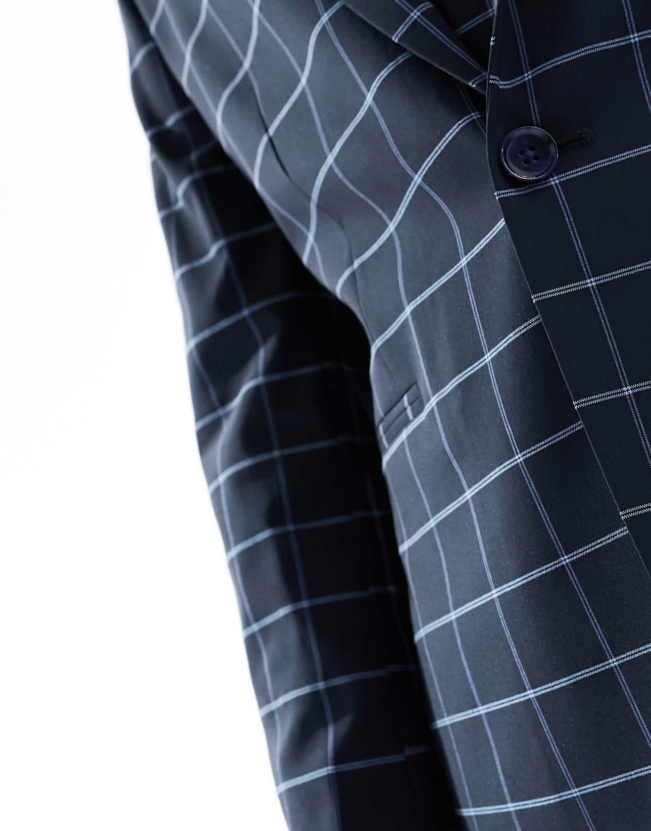 ASOS DESIGN skinny windowpane check suit jacket in navy - ASOS Sample Sale EU Store