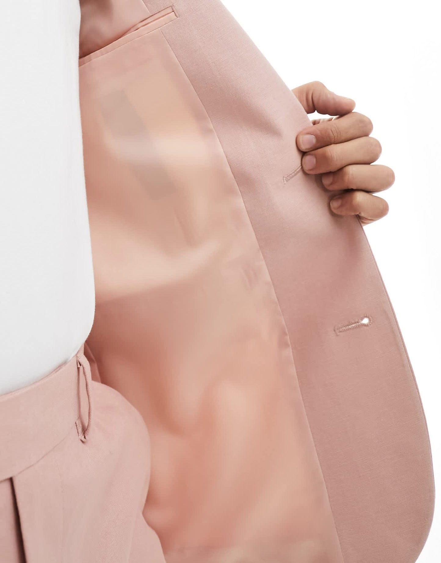 ASOS DESIGN skinny with linen suit jacket in pink - ASOS Sample Sale EU Store