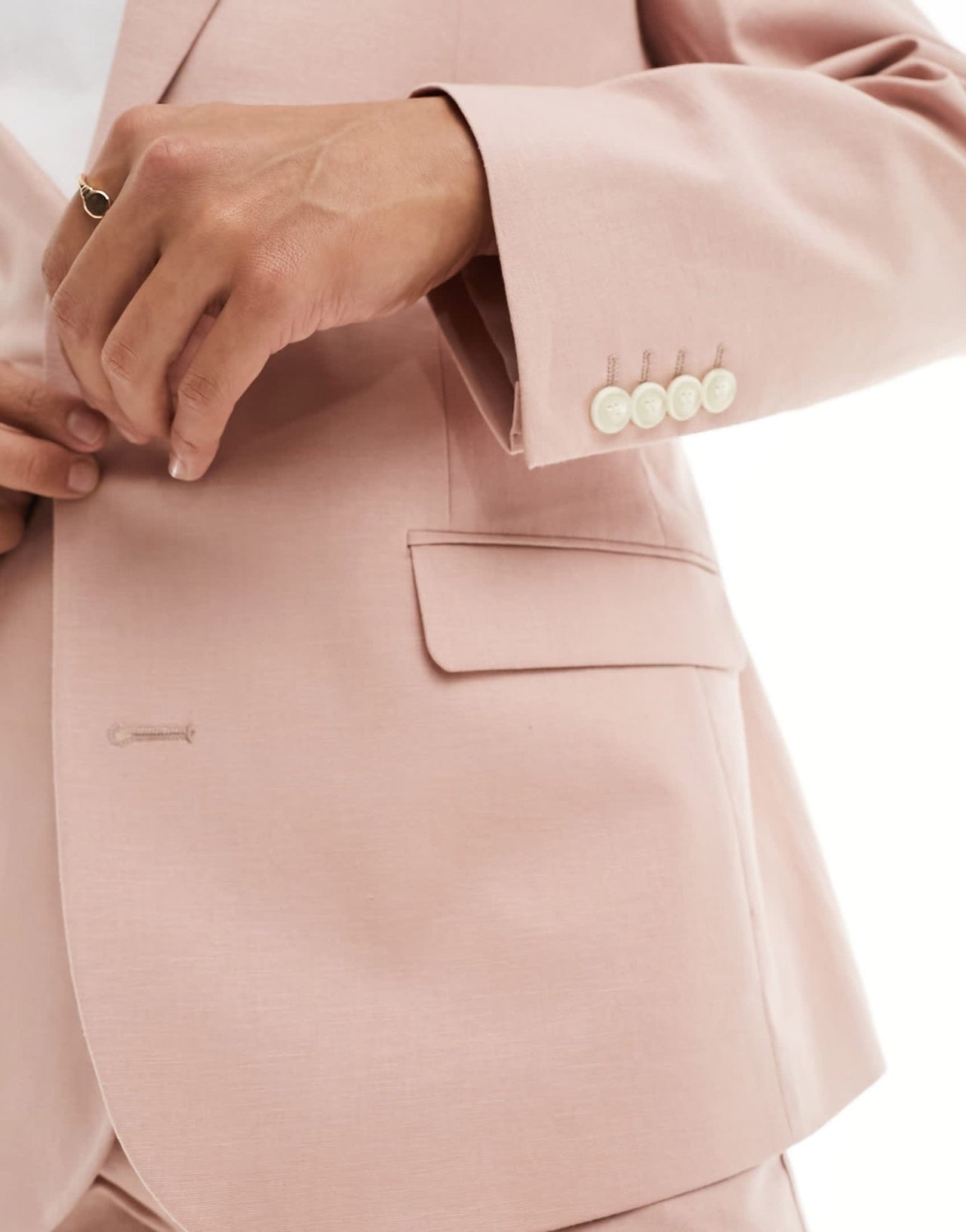 ASOS DESIGN skinny with linen suit jacket in pink - ASOS Sample Sale EU Store