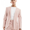 ASOS DESIGN skinny with linen suit jacket in pink