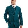 ASOS DESIGN skinny with linen suit jacket in teal green