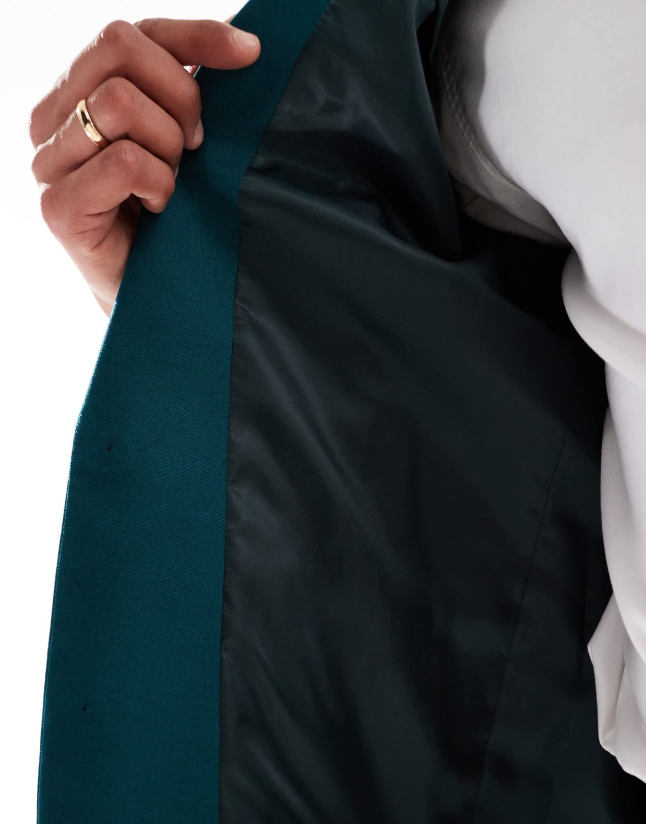 ASOS DESIGN skinny with linen suit jacket in teal green - ASOS Sample Sale EU Store