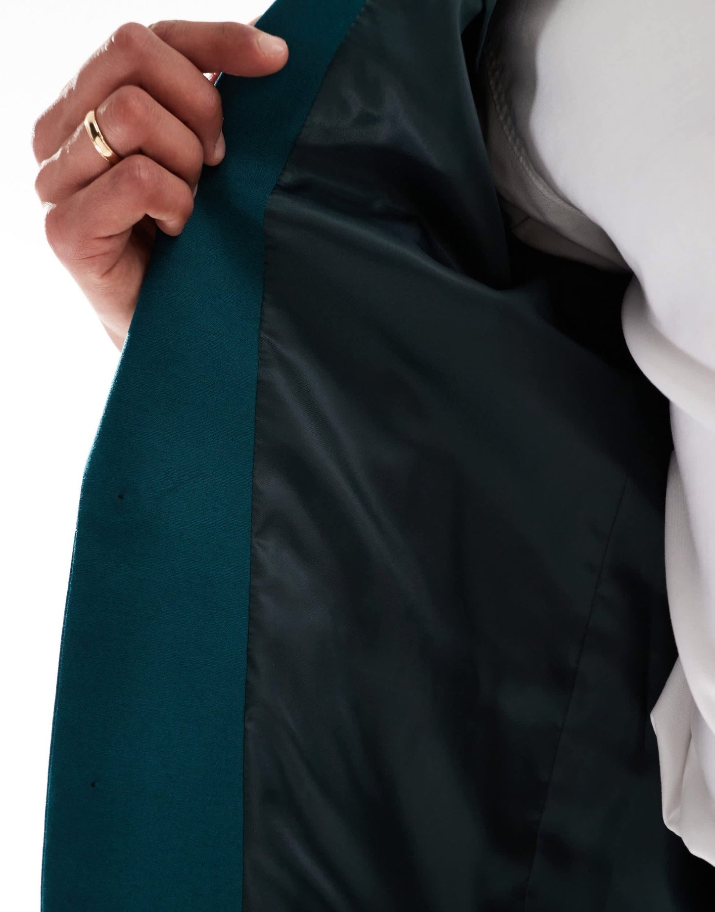 ASOS DESIGN skinny with linen suit jacket in teal green - ASOS Sample Sale EU Store