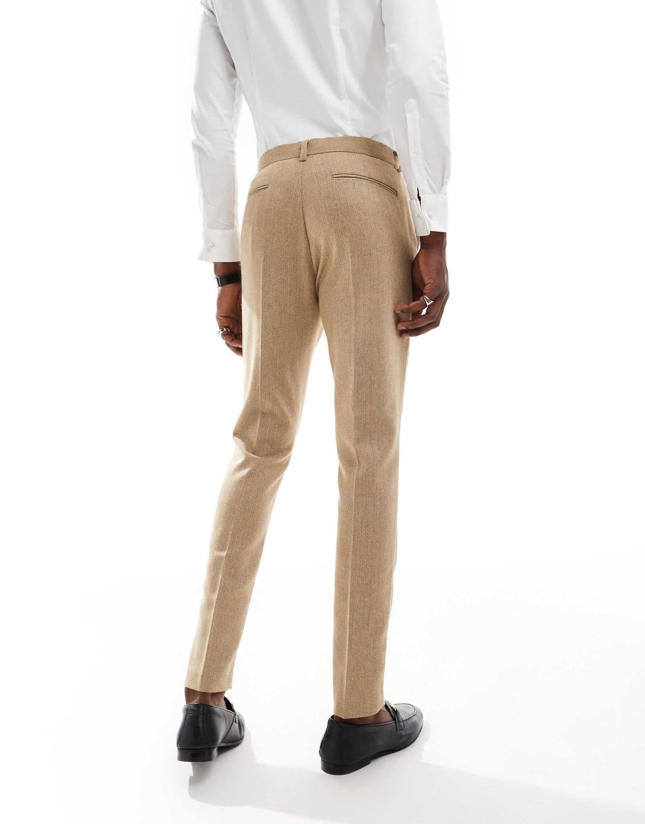 ASOS DESIGN skinny wool mix suit trouser in caramel basketweave texture - ASOS Sample Sale EU Store