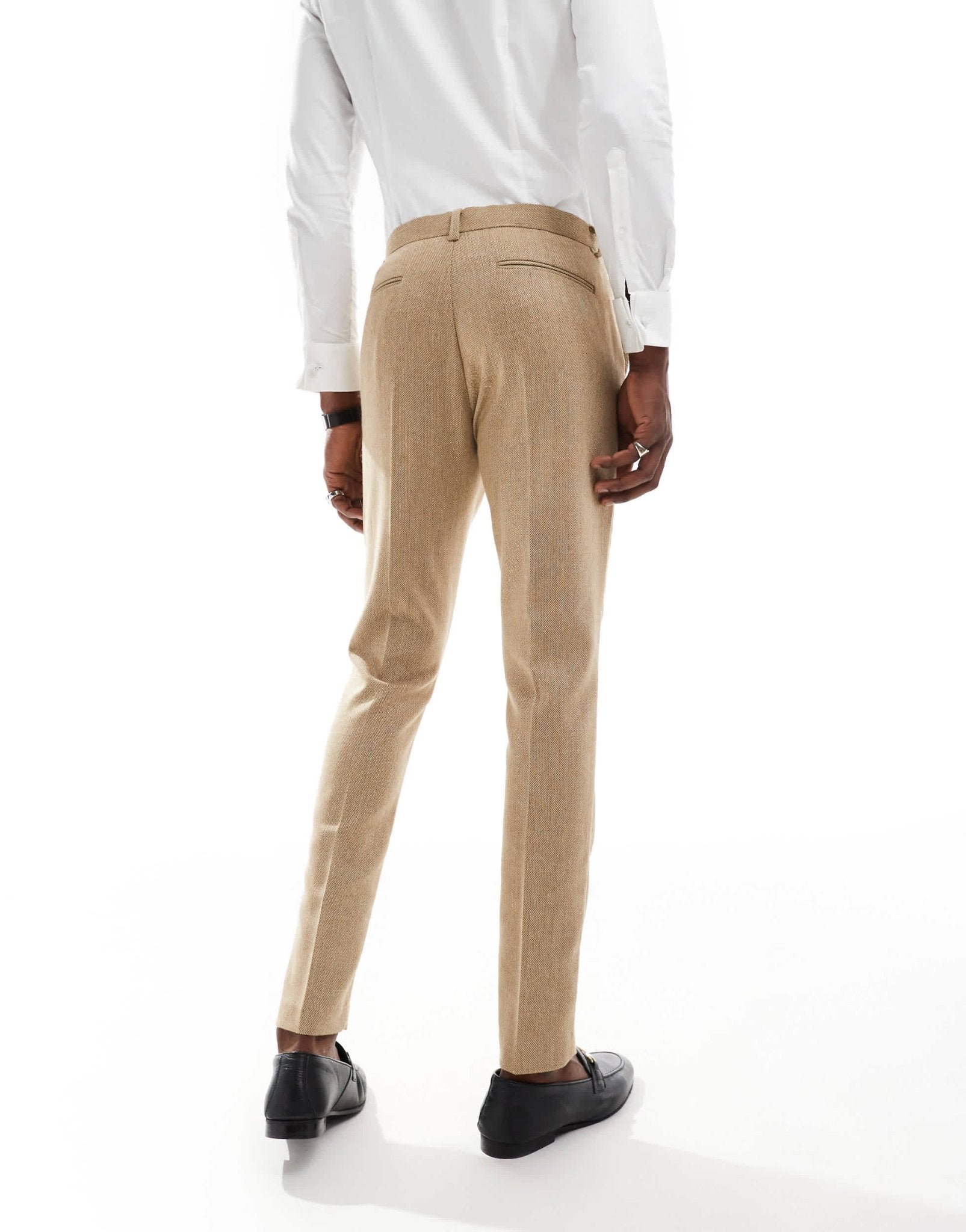 ASOS DESIGN skinny wool mix suit trouser in caramel basketweave texture - ASOS Sample Sale EU Store