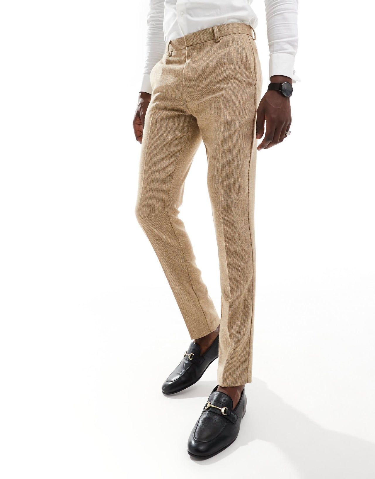 ASOS DESIGN skinny wool mix suit trouser in caramel basketweave texture - ASOS Sample Sale EU Store