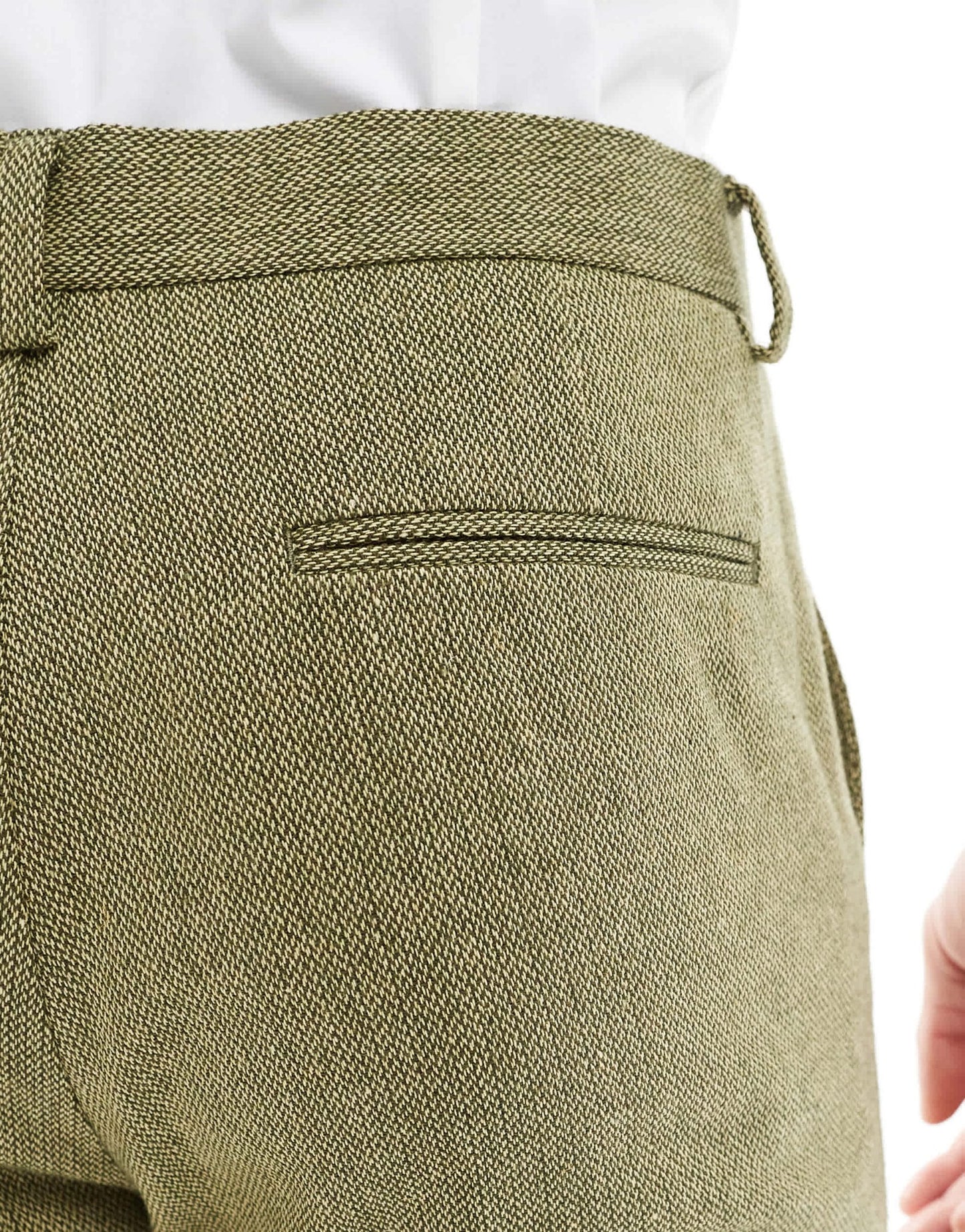 ASOS DESIGN skinny wool mix suit trouser in olive basketweave texture - ASOS Sample Sale EU Store