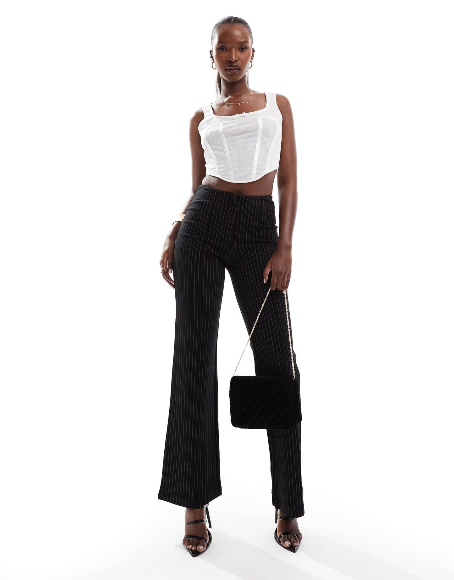 ASOS DESIGN sleeveless mesh corset top in white - ASOS Sample Sale EU Store
