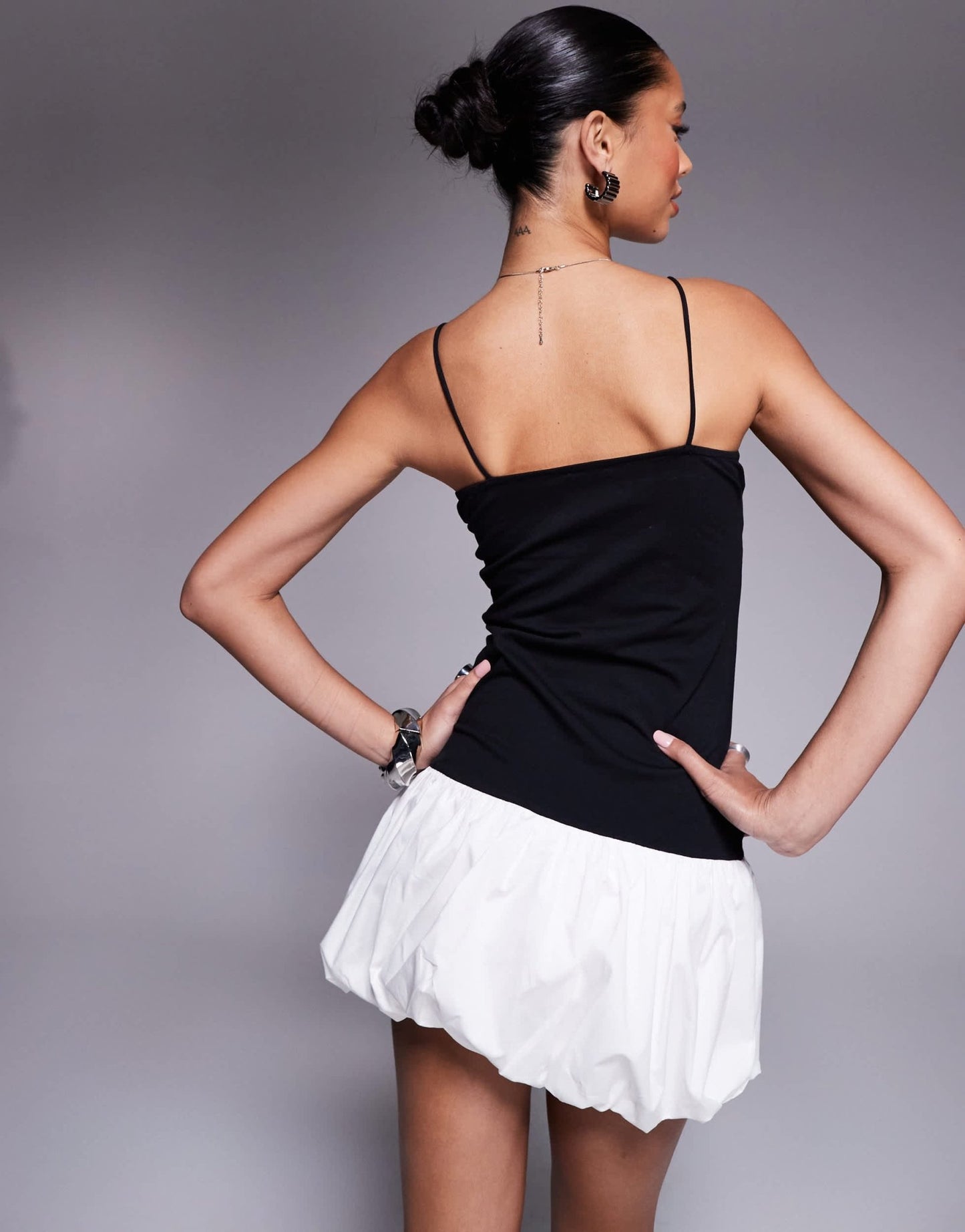 ASOS DESIGN sleeveless mini dress with poplin mono skirt - ASOS Sample Sale EU Store