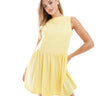 ASOS DESIGN sleeveless smock mini dress with low back in yellow