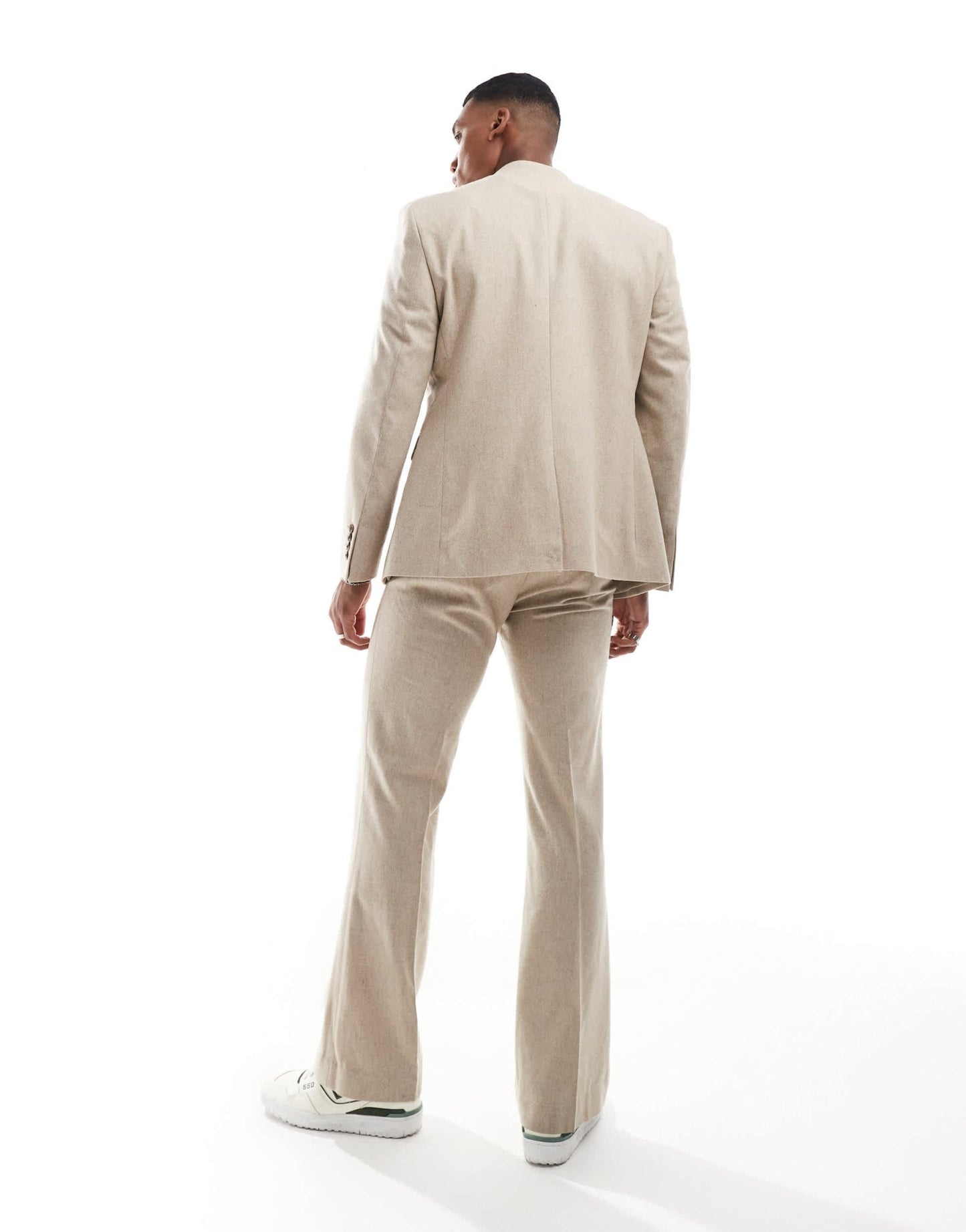 ASOS DESIGN slim 70s lapel suit jacket with wool in beige - ASOS Sample Sale EU Store