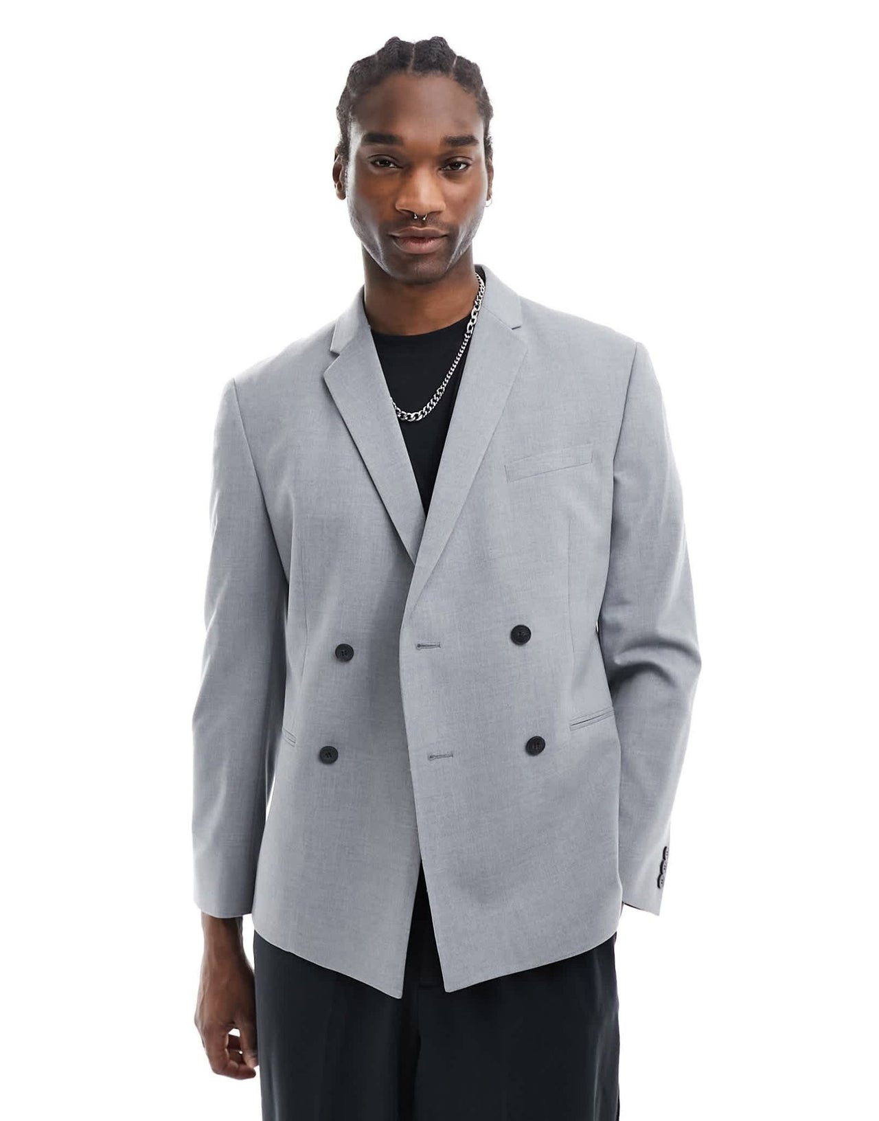 ASOS DESIGN slim double breasted suit jacket in grey - ASOS Sample Sale EU Store