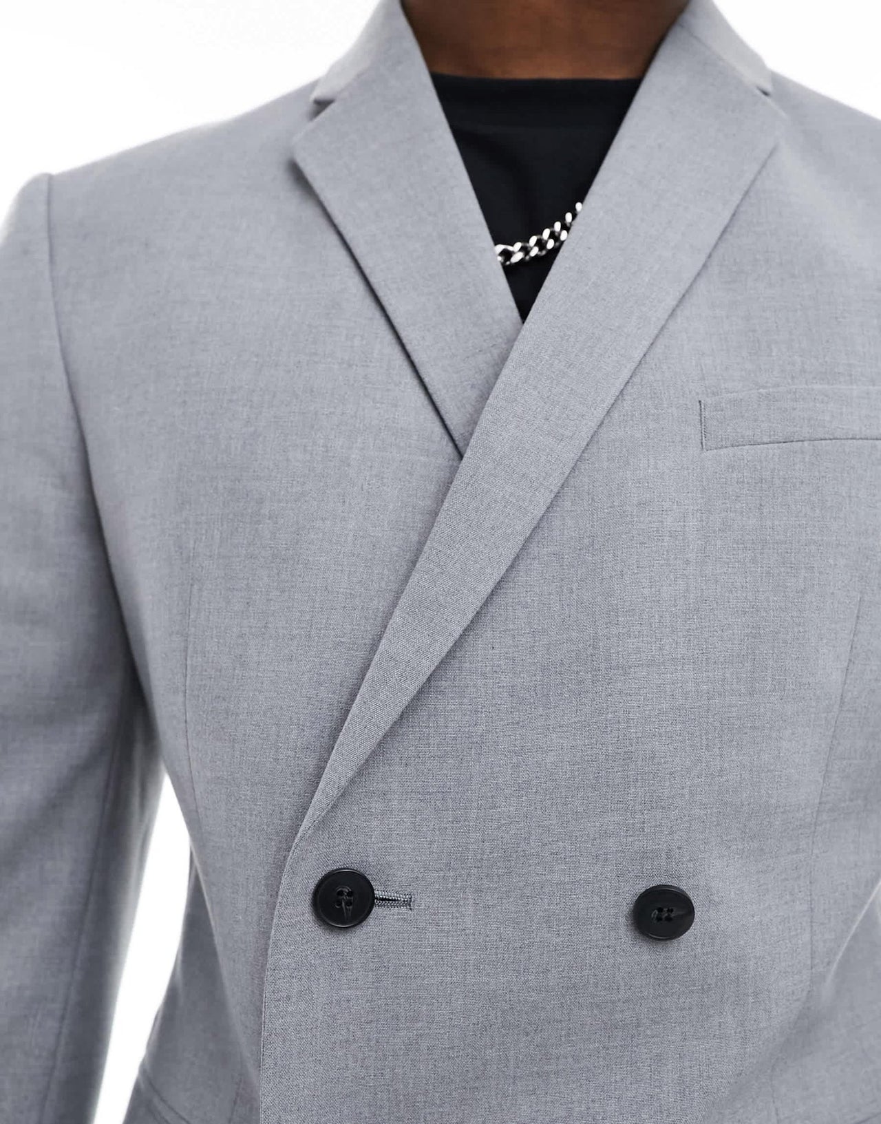 ASOS DESIGN slim double breasted suit jacket in grey - ASOS Sample Sale EU Store