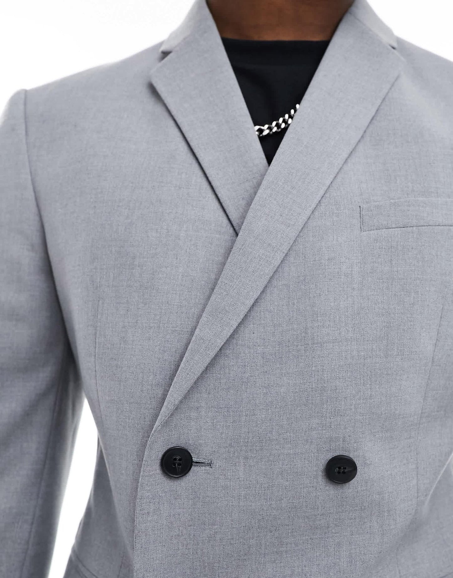 ASOS DESIGN slim double breasted suit jacket in grey - ASOS Sample Sale EU Store