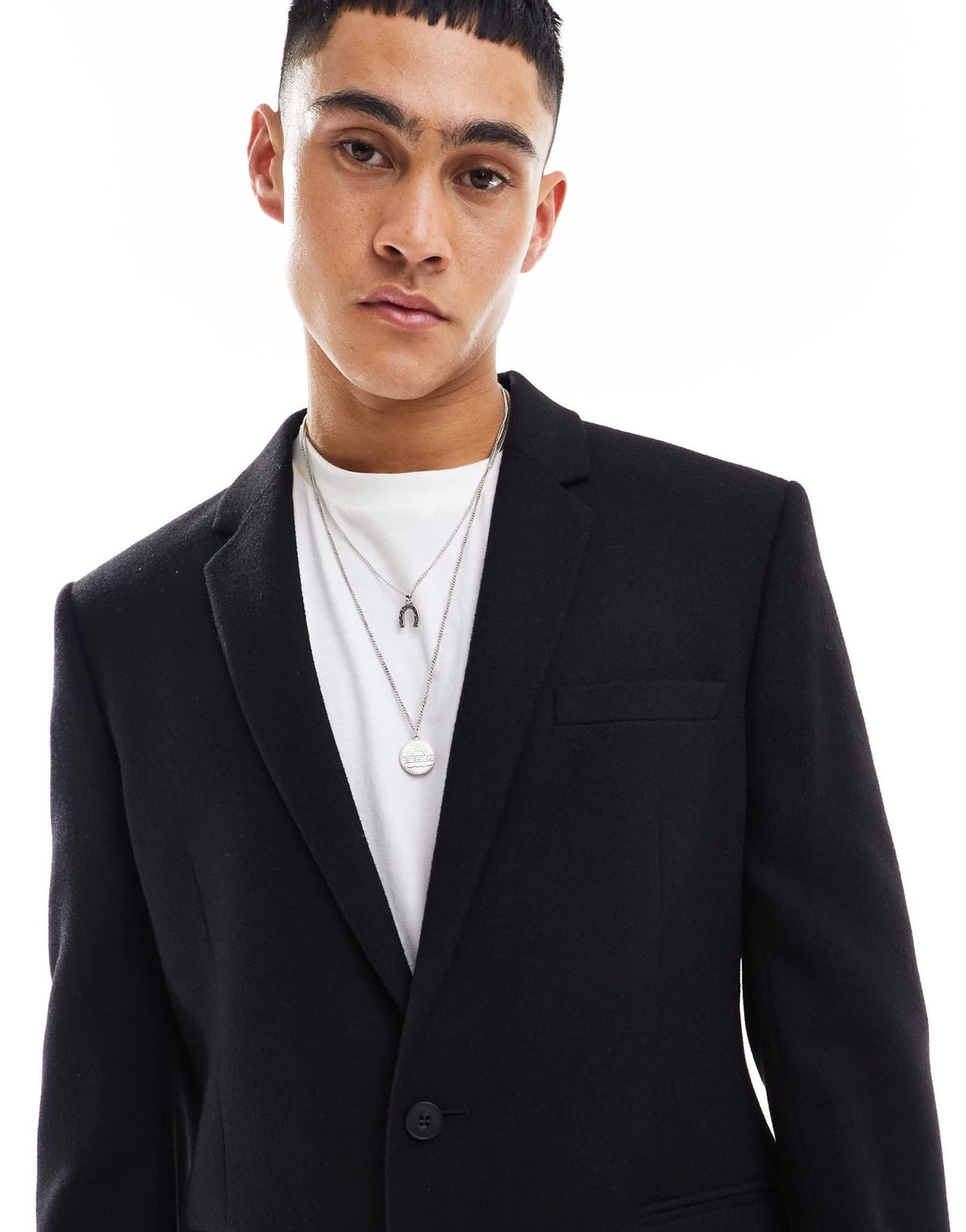 ASOS DESIGN slim fit wool mix suit jacket in black twill - ASOS Sample Sale EU Store