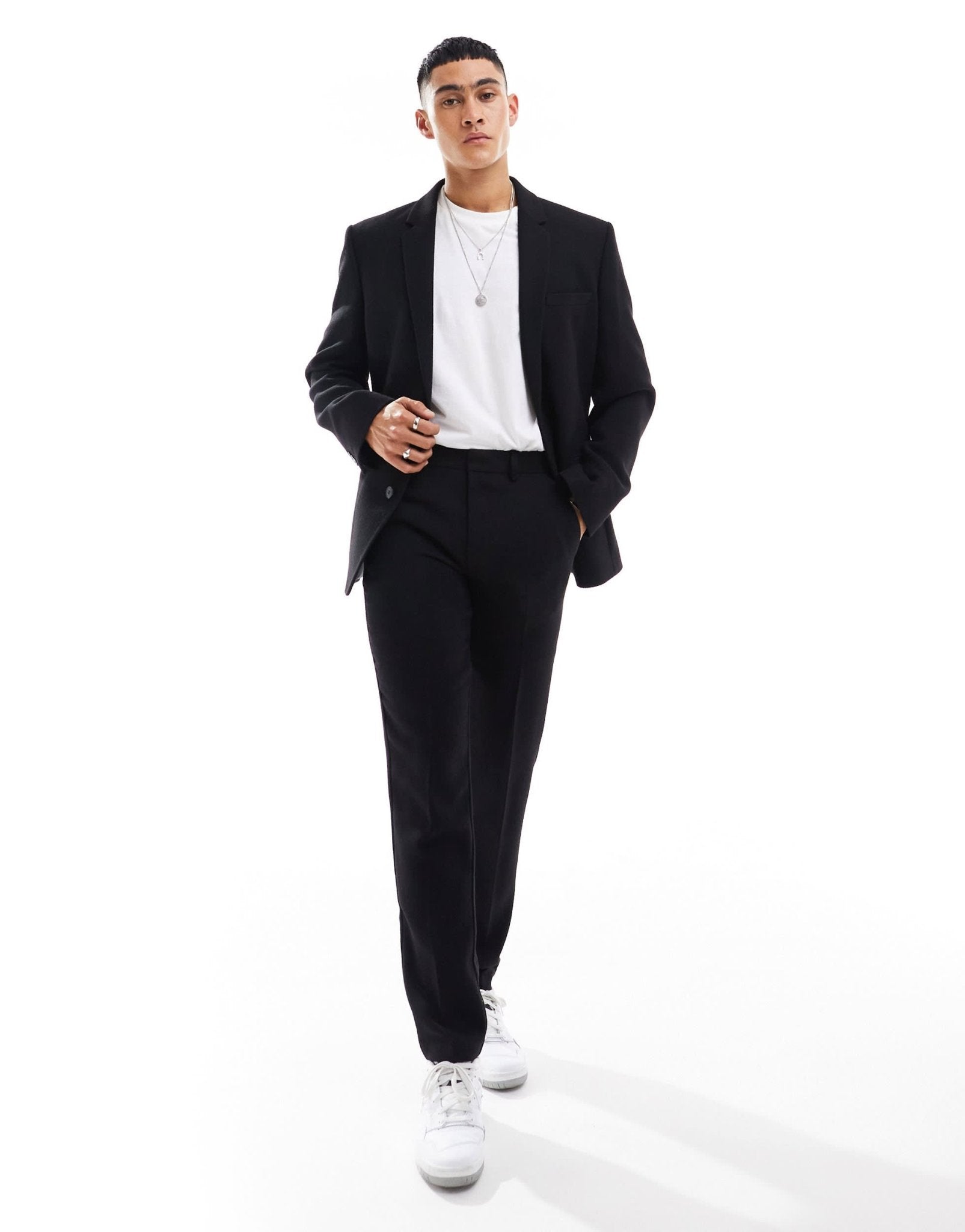 ASOS DESIGN slim fit wool mix suit jacket in black twill - ASOS Sample Sale EU Store