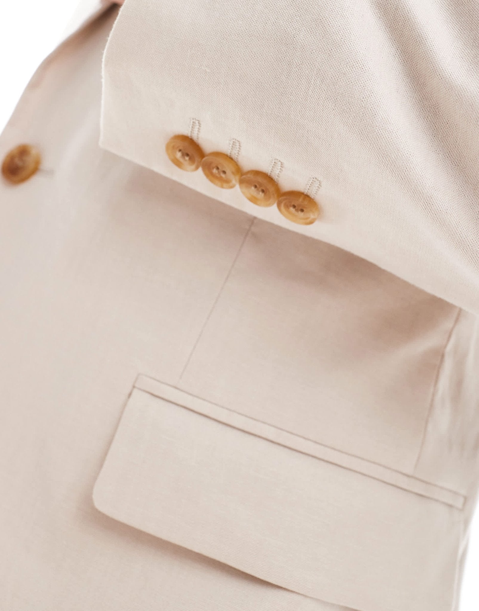 ASOS DESIGN slim linen blend suit jacket in stone - ASOS Sample Sale EU Store