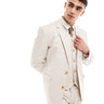 ASOS DESIGN slim linen blend suit jacket in stone