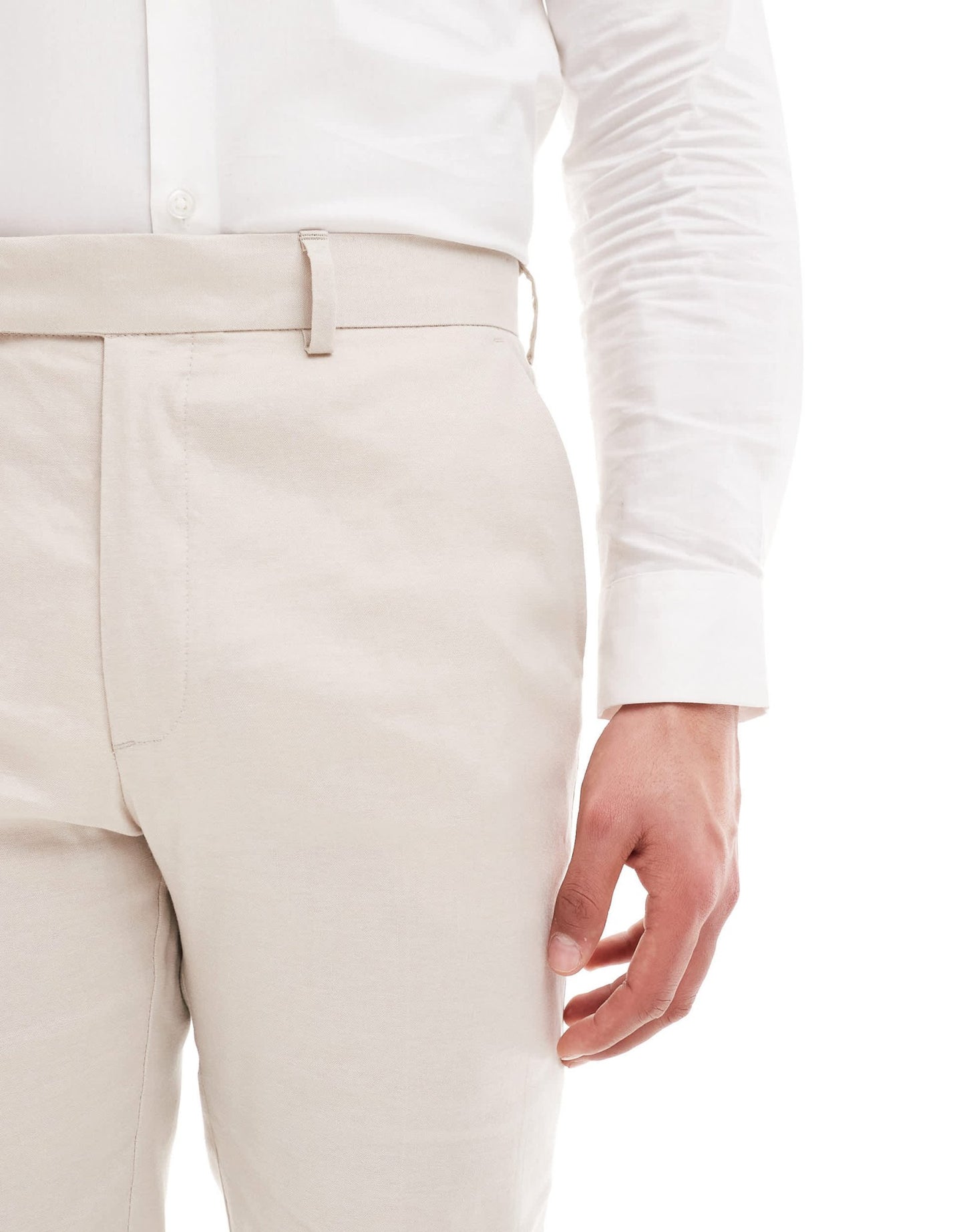 ASOS DESIGN slim linen blend suit trousers in stone - ASOS Sample Sale EU Store