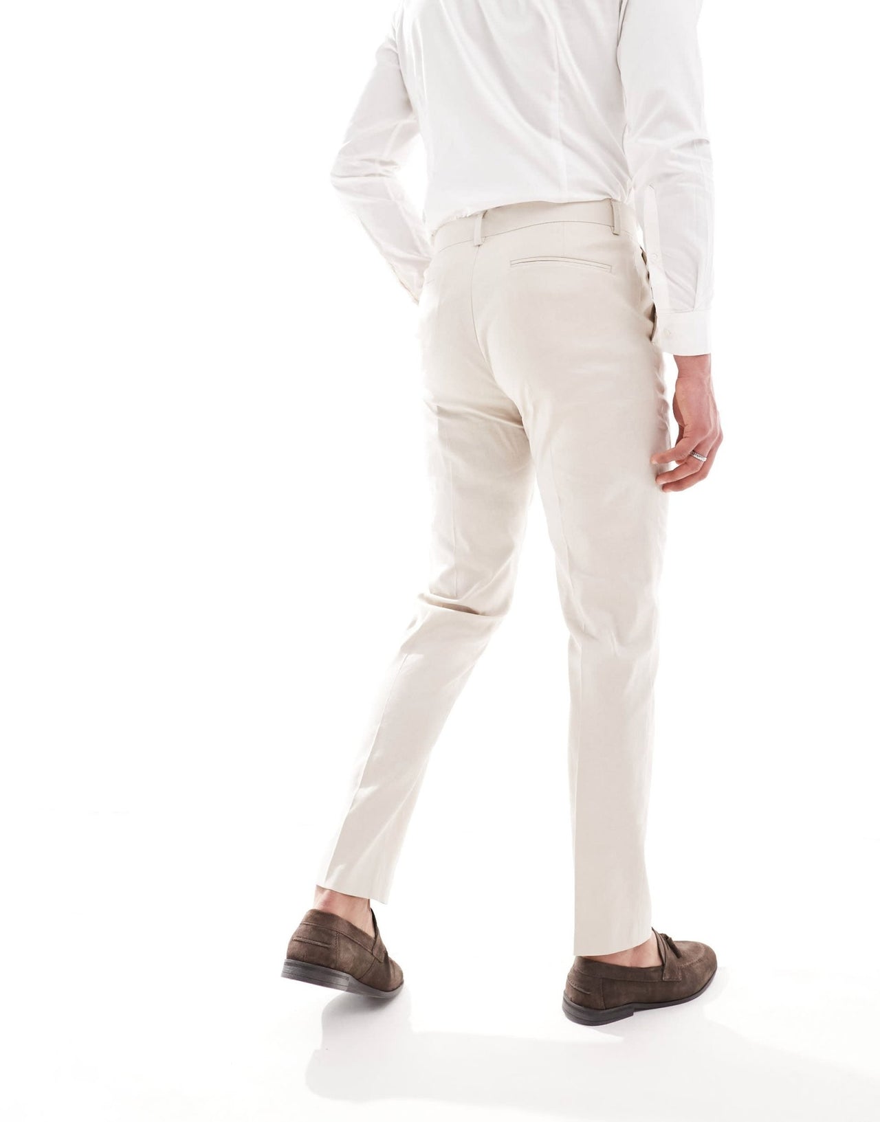 ASOS DESIGN slim linen blend suit trousers in stone - ASOS Sample Sale EU Store