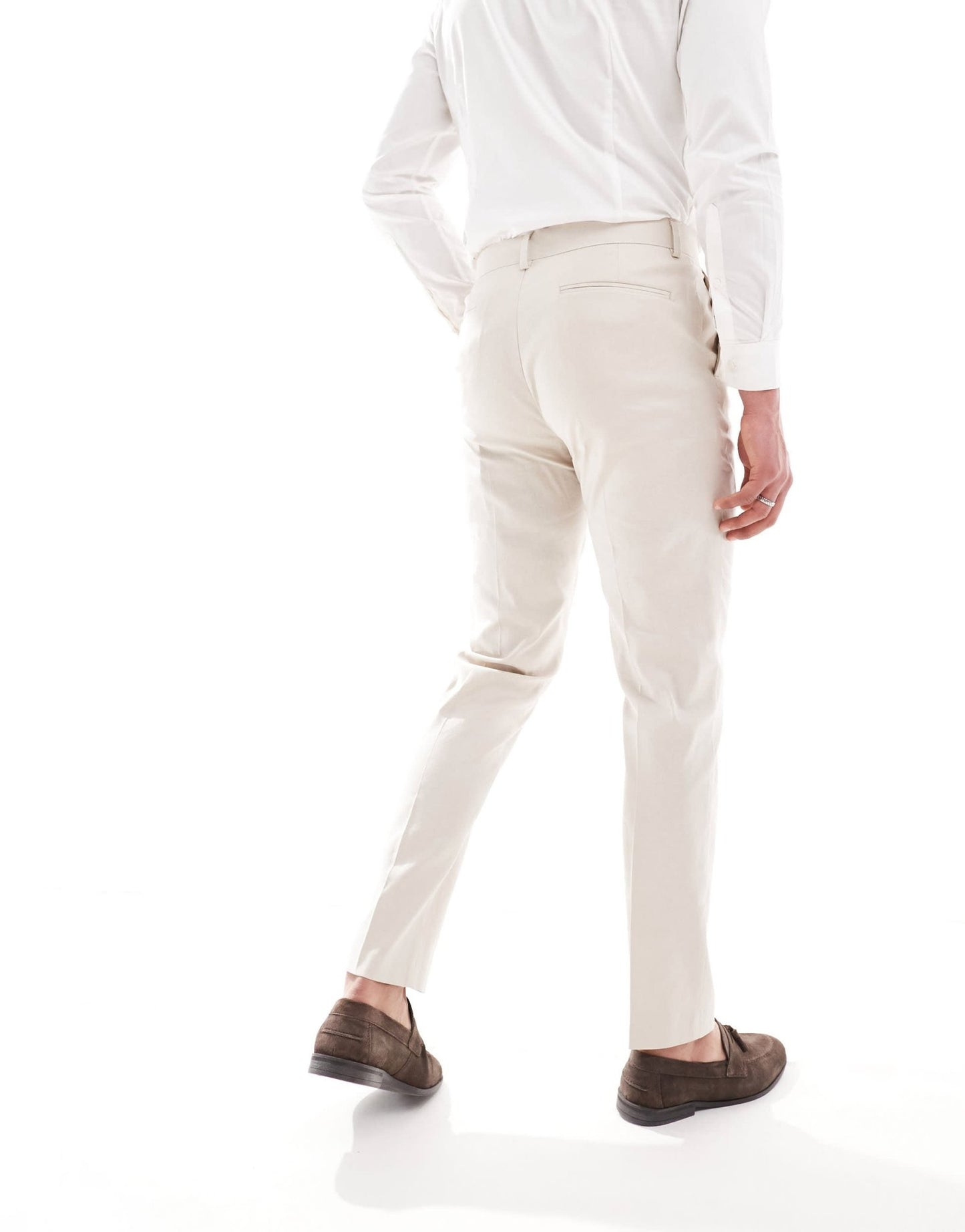 ASOS DESIGN slim linen blend suit trousers in stone - ASOS Sample Sale EU Store