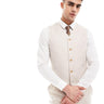 ASOS DESIGN slim linen blend suit waistcoat in stone