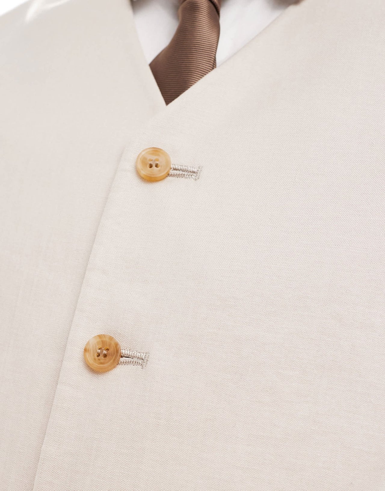 ASOS DESIGN slim linen blend suit waistcoat in stone - ASOS Sample Sale EU Store
