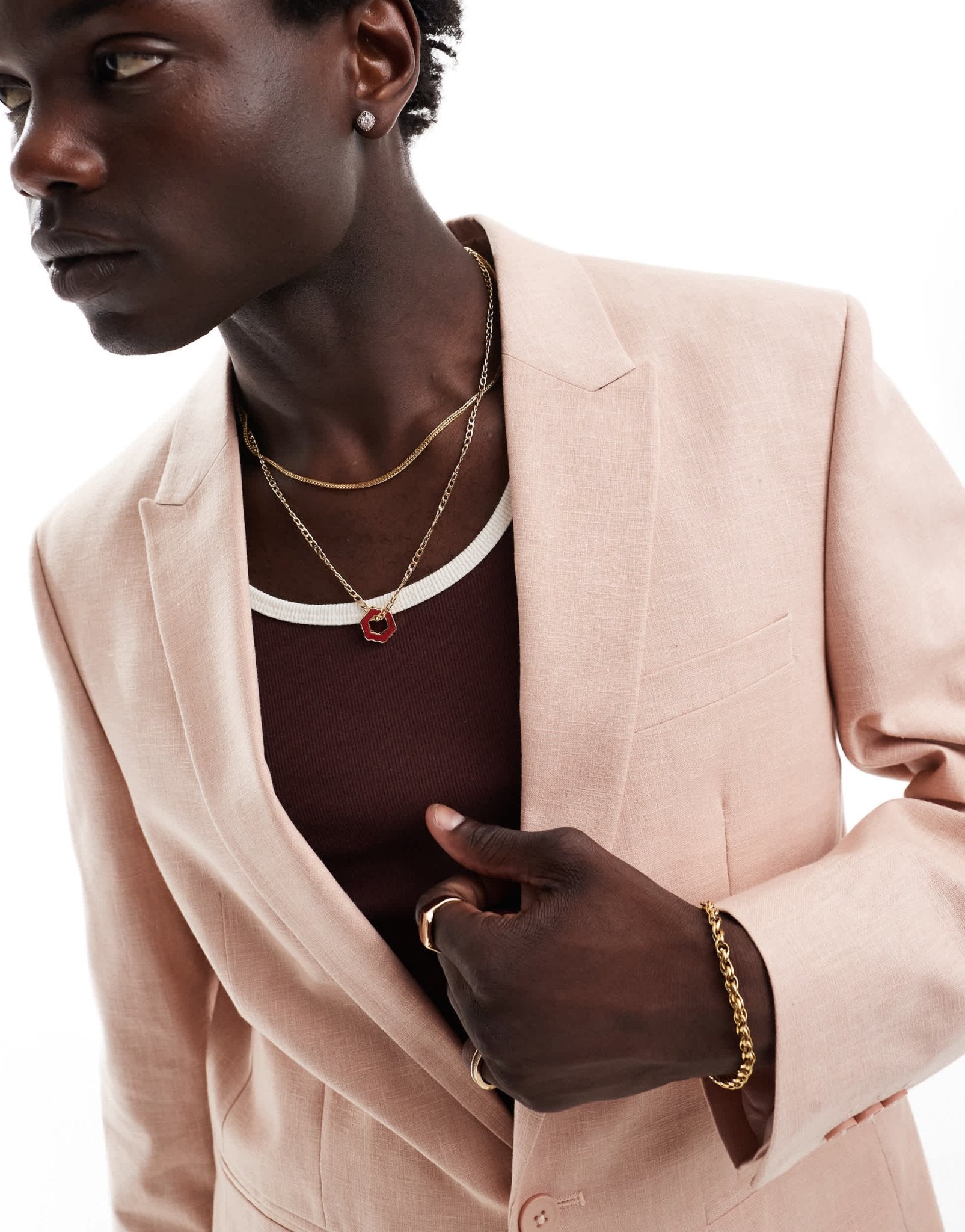 ASOS DESIGN slim linen look suit jacket in pink - ASOS Sample Sale EU Store
